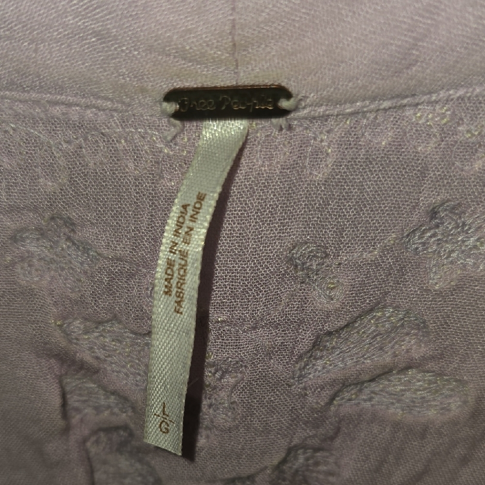Free People Lilac 3/4 Sleeve Dress with Floral Embroidery - Picture 3 of 3